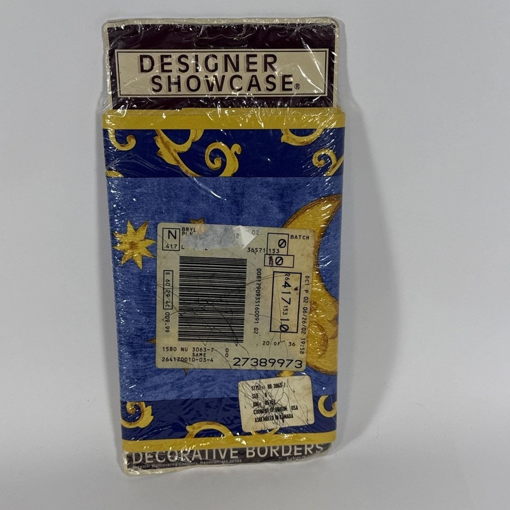 Brewster Wallcoverings 9" Celestial Border Sun & Moon 5 YDS Mellennium Blue 2002